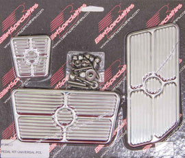 BILLET SPECIALTIES 198622 Universal Pedal Kits Grooved Polished