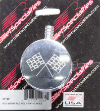 Load image into Gallery viewer, BILLET SPECIALTIES 21720 Polished PCV Breather Cross-Flags Logo