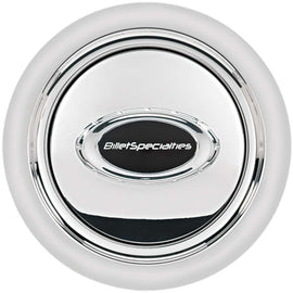 BILLET SPECIALTIES 32725 Horn Button Smooth Polished w/Black Logo