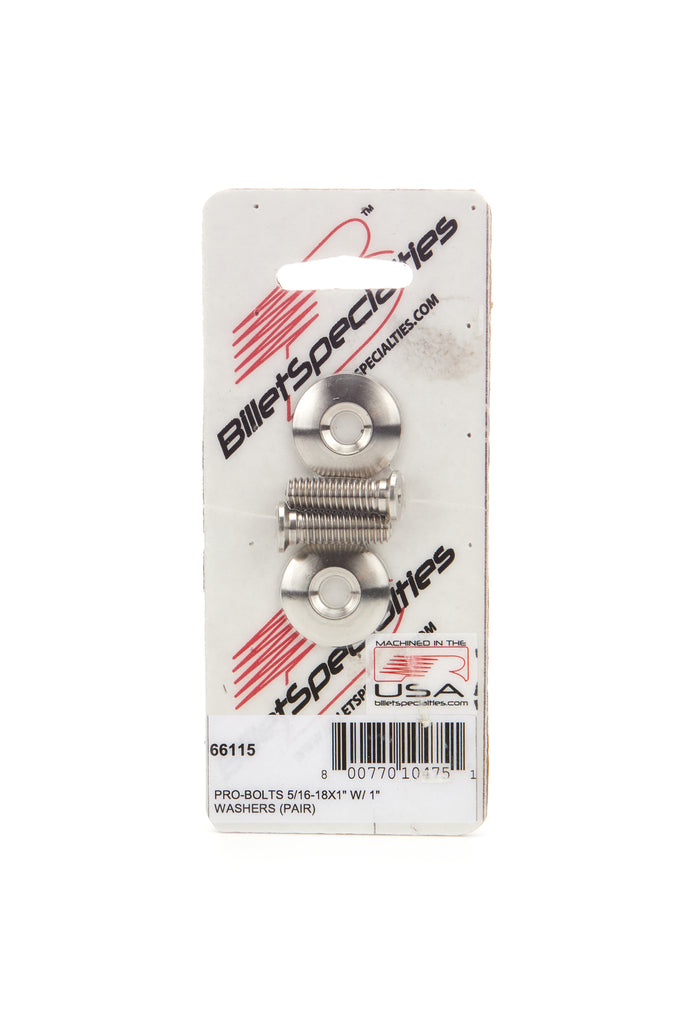 BILLET SPECIALTIES 66115 5/16-18 x 1in SS Bolts Pair