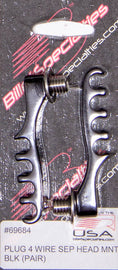 BILLET SPECIALTIES 69684 4 Wire Separator Black Cylinder Head Mount Pair