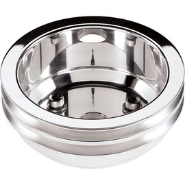 BILLET SPECIALTIES 78220 SBC 2 GRV Crank Pulley LWP Polished