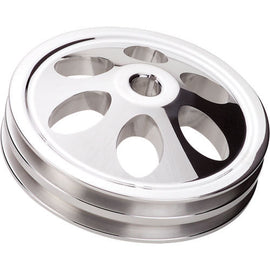 BILLET SPECIALTIES 86220 Power Steering Pulley 2 Groove Keyway 66-76 GM
