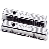 BILLET SPECIALTIES 95127 SBC Short Checkered Flag Valve Covers