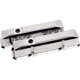 BILLET SPECIALTIES 95620 Valve Covers SBC Ribbed Polished Tall