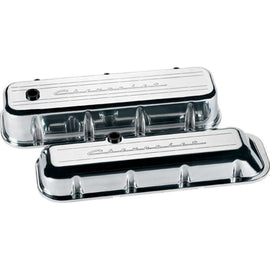 BILLET SPECIALTIES 96023 BBC Valve Covers Chevy Logo Short