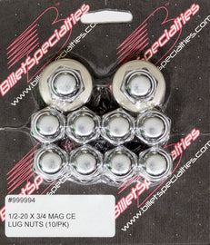 BILLET SPECIALTIES 999994 1/2-20 X 3/4 Mag Lug Nuts (10/PK)