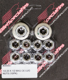 BILLET SPECIALTIES 999997 1/2-20 X 1/2 Mag Lug Nuts (10/PK)