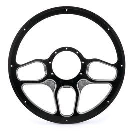 BILLET SPECIALTIES BC30102 Steering Wheel 1/2 Wrap 14in Win Lite Black
