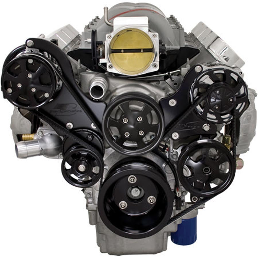 BILLET SPECIALTIES BLK13450 LS1/2/3/6 Tru Trac Pulley System Black