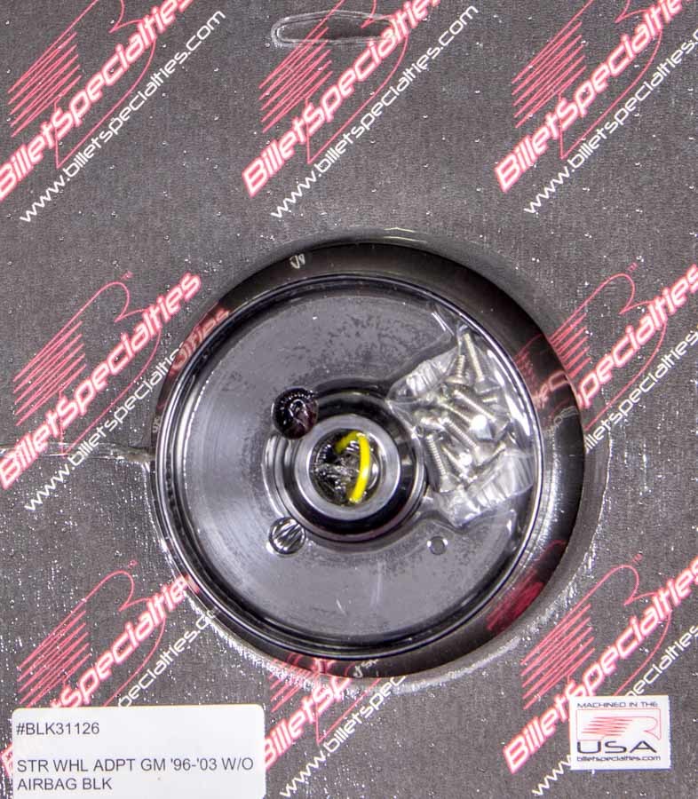 BILLET SPECIALTIES BLK31126 96-03 GM Steering Wheel Adapter Black