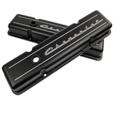 BILLET SPECIALTIES BLK95123 Valve Cover SBC Short Chevrolet Logo Black