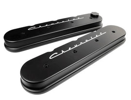 BILLET SPECIALTIES BLK95423 LS Series Motor Valve Co vers Blk Chevrolet Logo