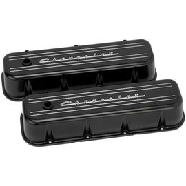 BILLET SPECIALTIES BLK96123 BBC Tall Valve Cover Chevrolet Script Black