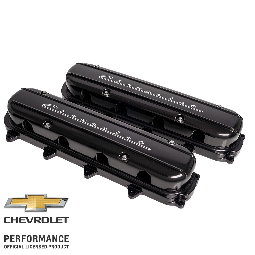 BILLET SPECIALTIES P95585 Valve Covers Gen V LT Chevrolet Script Black
