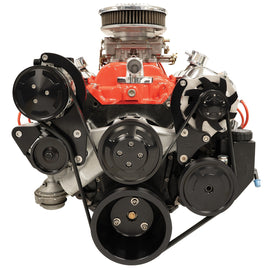 BILLET SPECIALTIES STB2420 Billet Specialties STB2420 Street Trac Tec Style Black 6-Rib Serpentine Pulley Kit for Big Block Chevy