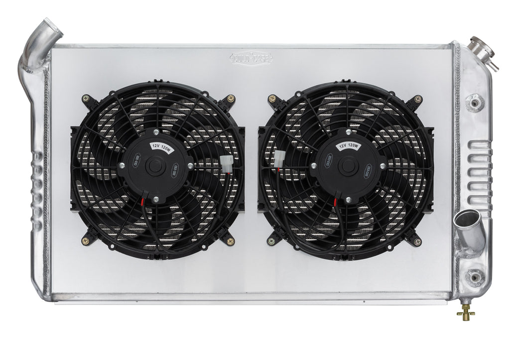 COLD CASE RADIATORS CHV714AK 69-72 Corvette Radiator w/ Dual 12in Fan Kit