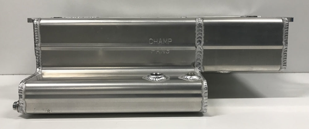 CHAMP PANS PRO1106KO SBC Alm Pro Oil Pan Wet Sump w/RH Kickout