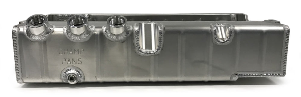 CHAMP PANS PRO172R3A SBC Alum. DS Oil Pan 3 O-Ring Ports 4.25 Deep