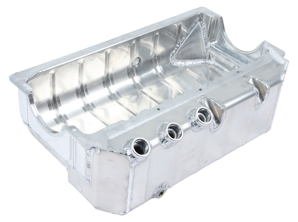 CHAMP PANS PRO181R3 SBC Dry Sump Oil Pan w/ Dart Block #12AN ORB