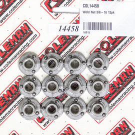 COLEMAN RACING PRODUCTS 14458 Weld Nut 3/8-16 12pk