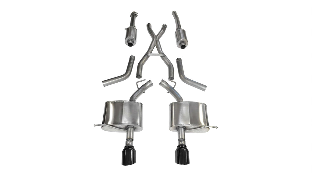 CORSA PERFORMANCE 14459BLK Exhaust Cat-Back -Back  Dual Rear Exit wi