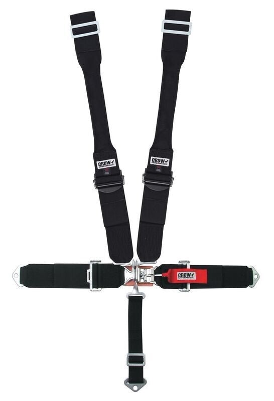 CROW SAFETY GEAR 11004PRB 5-Way L&L 52in Lap Belt DB Harness W/Alum adjus