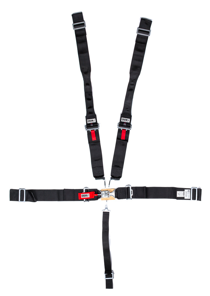 CROW SAFETY GEAR 11014-DB 5-Pt Harness Small Latch Blk Hans Wrap Around Pul