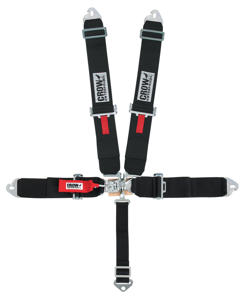CROW SAFETY GEAR 11044 Crow Safety Gear 11044 5-Point Latch and Link Clip-In Racing Harness, SFI 16.1, Black