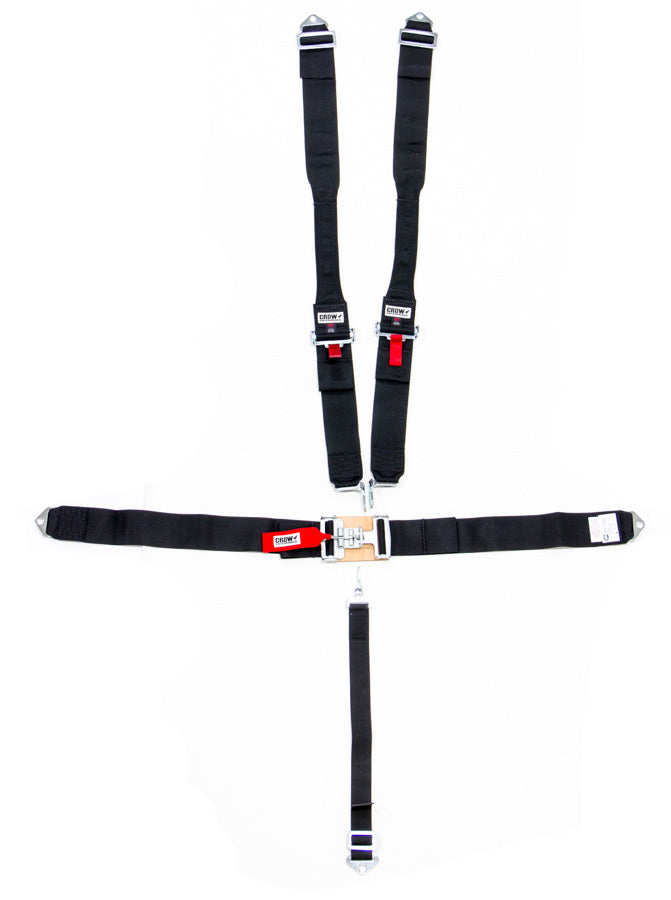 CROW SAFETY GEAR 11064-DB 5-Pt Harness Big Latch Blk Hans Bolt In Pull Do