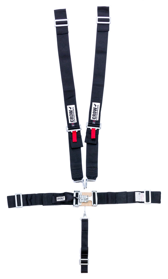 CROW SAFETY GEAR 11074 5-Pt Harness Big Latch Blk Wrap Around Pull Dow