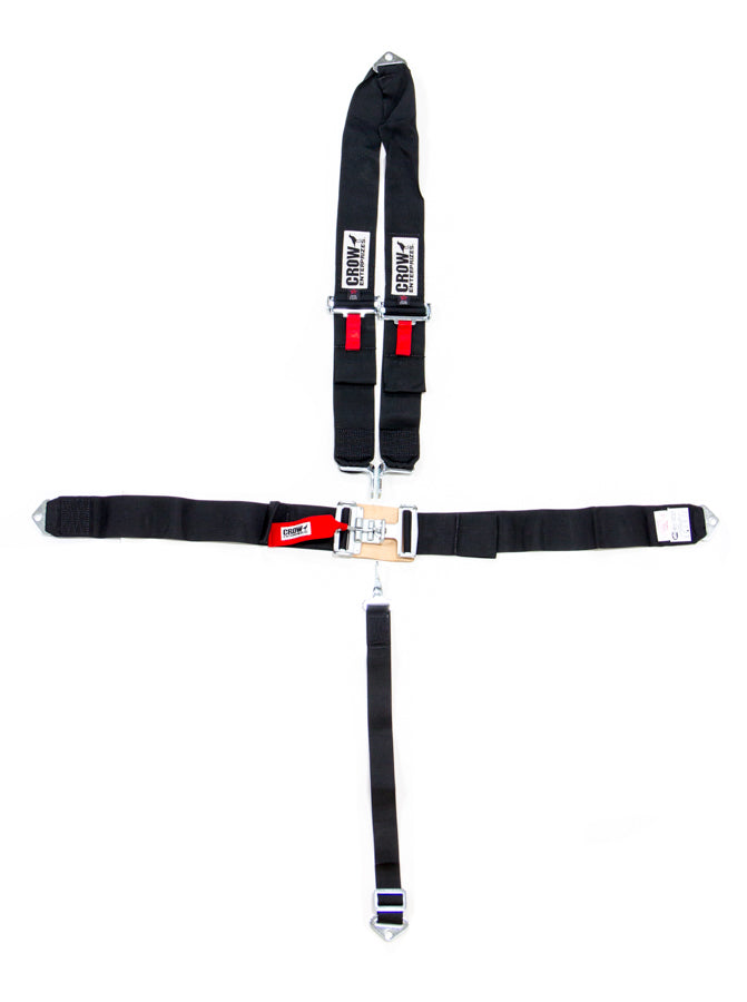 CROW SAFETY GEAR 11084A 5-Pt Harness Big Latch Blk Bolt In V Type