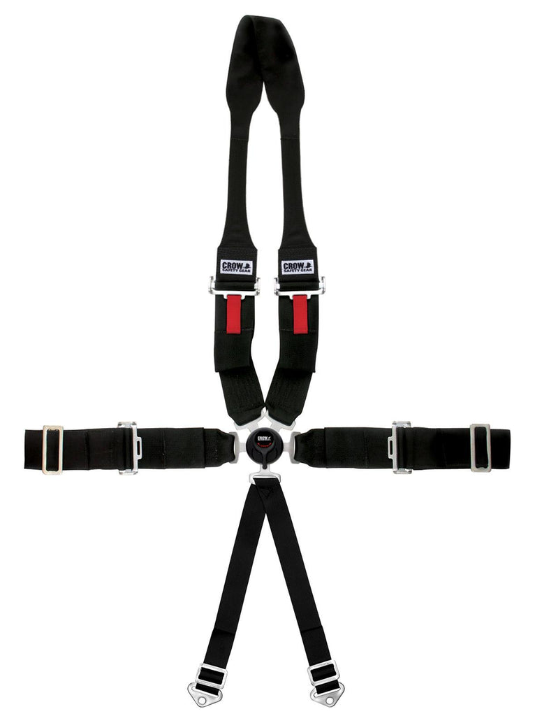 CROW SAFETY GEAR 11114DBA CROW Safety Gear 11114DBA Kam Lock 6-Point Harness with Pull Up Adjustment, U-Type Wrap Around Design, SFI 16.1 Compliant, Black