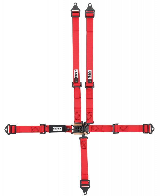 CROW SAFETY GEAR 11182AB 5-Way L&L 2in Lap Belt P ull-up adj  ALL B/I & W/