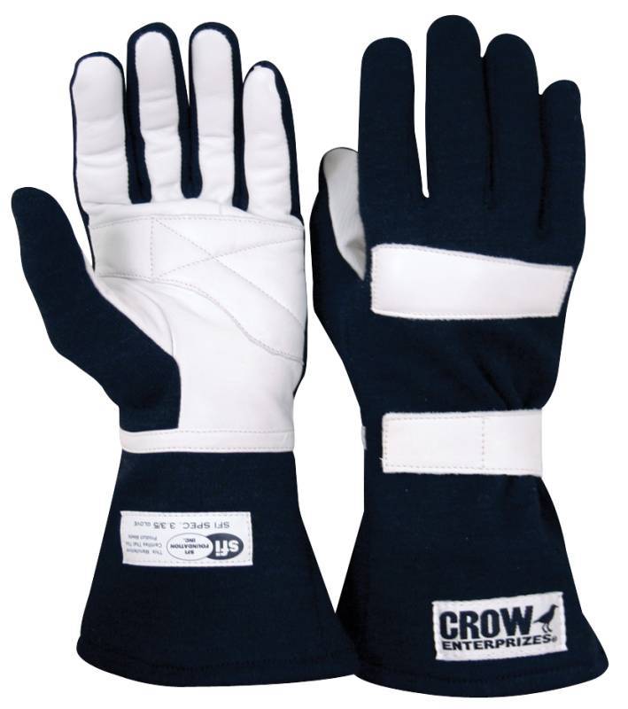 CROW SAFETY GEAR 11674 Junior Driving Gloves Black Medium SFI-3.3/5