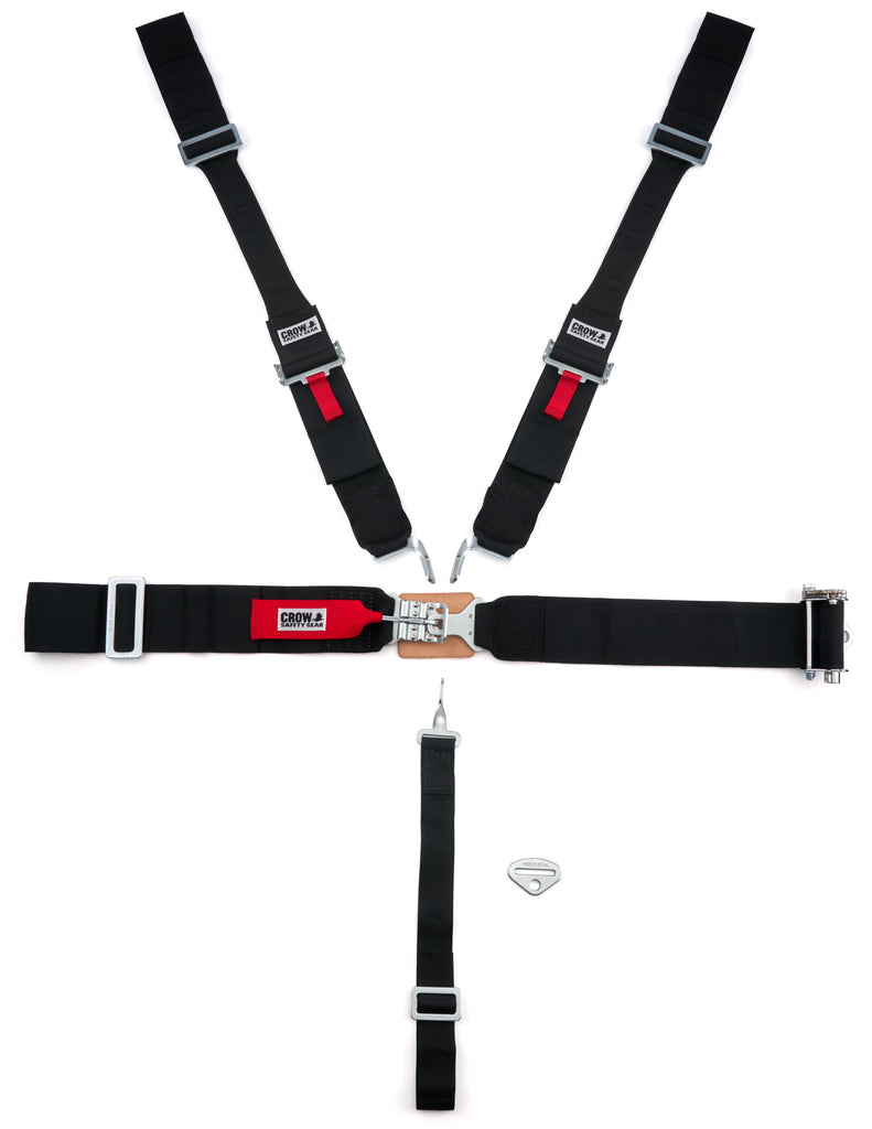CROW SAFETY GEAR 40064L CROW Safety Gear 40064L 5-Point Ratchet Harness, Left-Side Adjust, Black