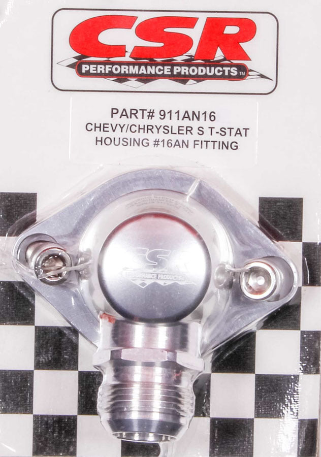 CSR PERFORMANCE 911AN16C Chevy Swivel Thermostat Housing - Clear
