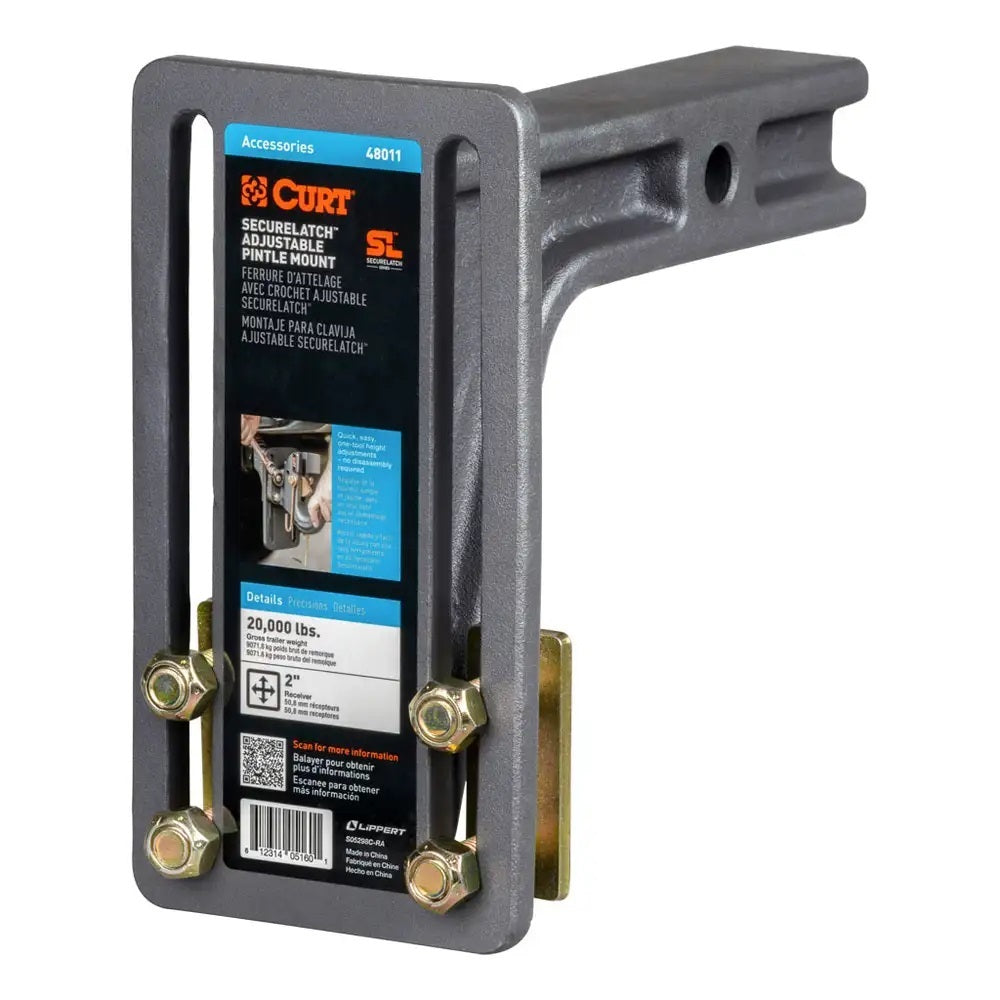 CURT MANUFACTURING 48011 2in Adjustable Shank Pintle