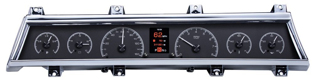 DAKOTA DIGITAL HDX-66C-CVL-K Dakota Digital HDX-66C-CVL-K HDX Instrument System for 1966-67 Chevy Chevelle, Black Face