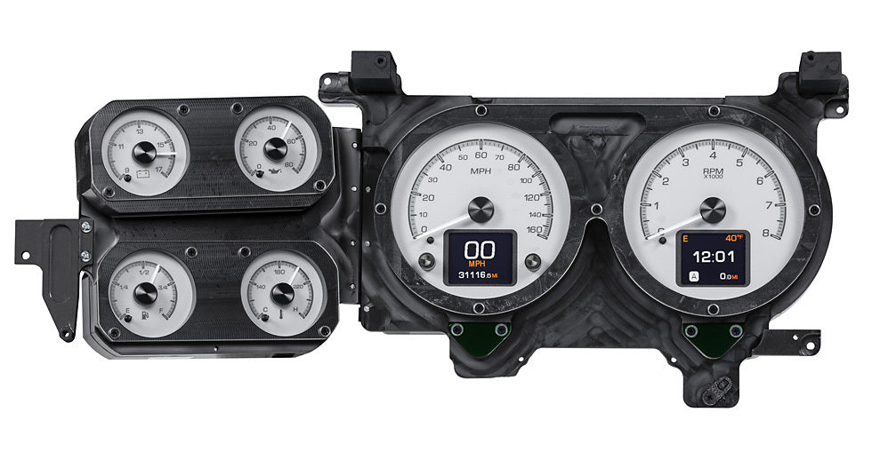 DAKOTA DIGITAL HDX-73C-PU-S Dakota Digital HDX-73C-PU-S HDX Instrument System for 1973-1987 GM Trucks, Silver Face