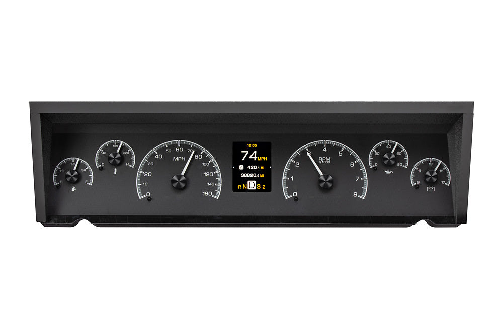 DAKOTA DIGITAL HDX-77C-CAP-K Dakota Digital HDX-77C-CAP-K HDX Instrument System for 1977-1990 Chevy Impala, Black Face