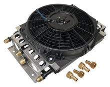 Load image into Gallery viewer, DERALE 15200 Dual Circuit Oil Cooler w/Fan 8an 8 &amp; 8 Pass