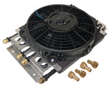 DERALE 15220 Dual Circuit Oil Cooler w/Fan 8an 4 & 4 Pass