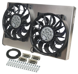 DERALE 16825 Dual RAD Fan w/Alum Shroud Assembly