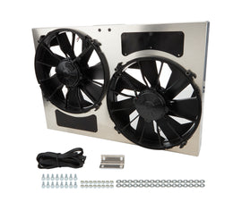 DERALE 16826 Dual RAD Fan w/Alum Shroud Assembly