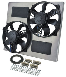 DERALE 16830 Dual RAD Fan w/Alum Shroud Assembly
