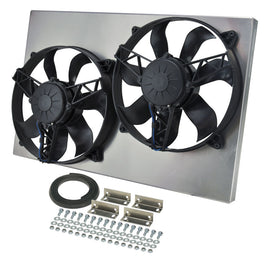 DERALE 16831 Dual RAD Fan w/Alum Shroud Assembly