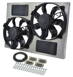 DERALE 16833 Dual RAD Fan w/Alum Shroud Assembly