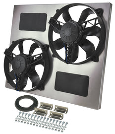 DERALE 16835 Dual RAD Fan w/Alum Shroud Assembly