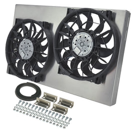 DERALE 16836 Dual RAD Fan w/Alum Shroud Assembly